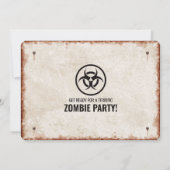 Carte d'invitation à une soirée zombie avec symbol (Dos)