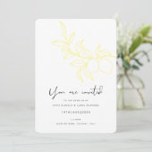 Carte d'invitation ANNA Modern Italian Lemon Strip (Debout devant)