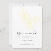 Carte d'invitation ANNA Modern Italian Lemon Strip (Devant)
