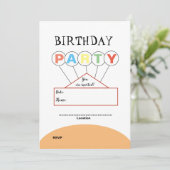 Carte d'invitation anniversaire (Debout devant)