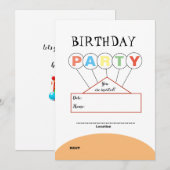 Carte d'invitation anniversaire (Devant / Derrière)