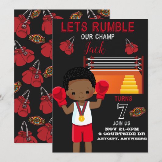 Carte d'invitation Anniversaire (Devant / Derrière)