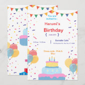 Carte d'invitation anniversaire (Devant / Derrière)