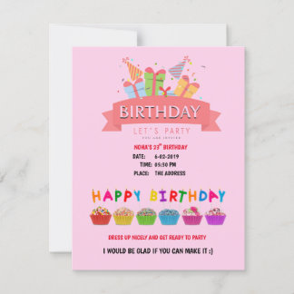 Carte d'invitation anniversaire