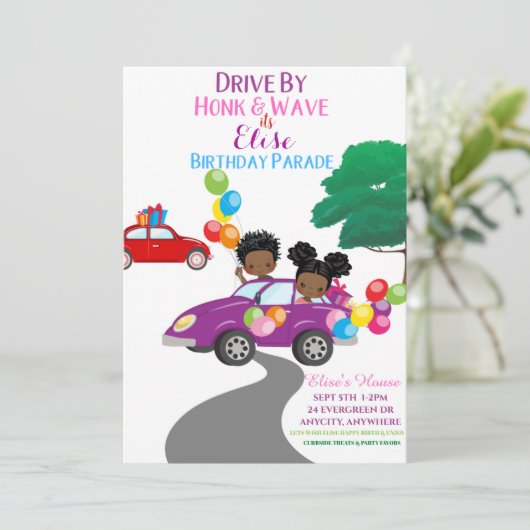 Carte d'invitation Anniversaire (Debout devant)