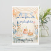 Carte d'invitation anniversaire (Debout devant)