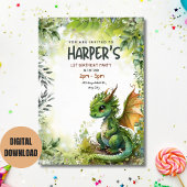 Carte d'invitation anniversaire 1 an Editable Drag