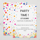 Carte d'invitation anniversaire avec confettis col (Devant / Derrière)