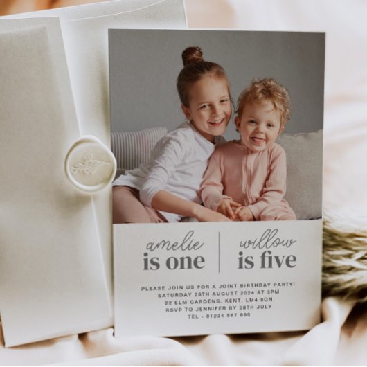 Carte d'invitation anniversaire conjoint Filles - 