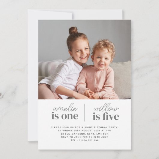 Carte d'invitation anniversaire conjoint - Script (Devant)