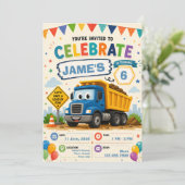 Carte d'invitation anniversaire construction modif (Debout devant)