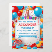 Carte d'invitation Anniversaire de enfant (Devant / Derrière)