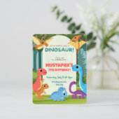 Carte d'invitation Anniversaire de enfant Dinosaur (Debout devant)