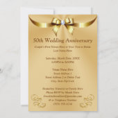 Carte d'invitation Anniversaire d'or facile à lire (Dos)