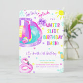 Carte d'invitation anniversaire Editable Water Sli (Debout devant)