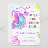 Carte d'invitation anniversaire Editable Water Sli (Devant)