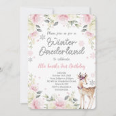 Carte d'invitation anniversaire Editable Winter Wo (Devant)