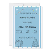 Carte d'invitation anniversaire imprimable, modifi