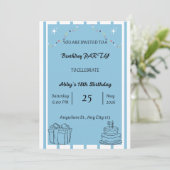 Carte d'invitation anniversaire imprimable, modifi (Debout devant)