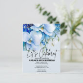 Carte d'invitation anniversaire modifiable bleu ro (Debout devant)