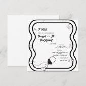 Carte d'invitation anniversaire modifiable dessiné (Devant / Derrière)