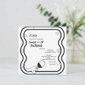 Carte d'invitation anniversaire modifiable dessiné (Debout devant)