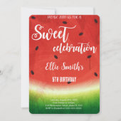 Carte d'invitation anniversaire pastèque modifiabl (Devant)