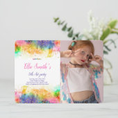 Carte d'invitation anniversaire peinture modifiabl (Debout devant)