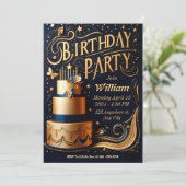 Carte d'invitation anniversaire pour Lui (Debout devant)