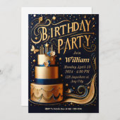 Carte d'invitation anniversaire pour Lui (Devant / Derrière)