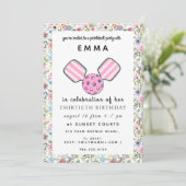 Carte d'invitation anniversaire rose pour pickleba (Debout devant)