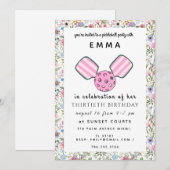 Carte d'invitation anniversaire rose pour pickleba (Devant / Derrière)