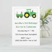 Carte d'invitation anniversaire tracteur de ferme (Debout devant)