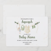 Carte d'invitation Aqeeqah Aqiqah instantanée et m (Devant / Derrière)