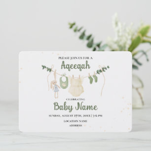 Carte d'invitation Aqeeqah Aqiqah instantanée et m