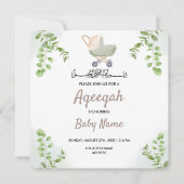 Carte d'invitation Aqeeqah Chic Moderne Instantané (Devant)