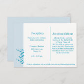 Carte d'invitation Aqua, Mariage Caroline (Devant / Derrière)