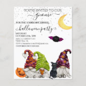 Carte d'invitation aquarelle pour fête d'Halloween (Devant)