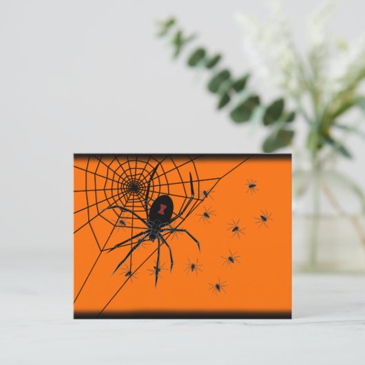 Carte d'invitation araignées de fête (Debout devant)