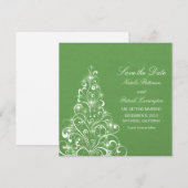 Carte d'invitation "Arbre de fête scintillant vert (Devant / Derrière)
