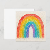 Carte d'invitation arc-en-ciel. (Devant / Derrière)