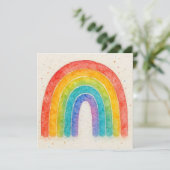 Carte d'invitation arc-en-ciel. (Debout devant)