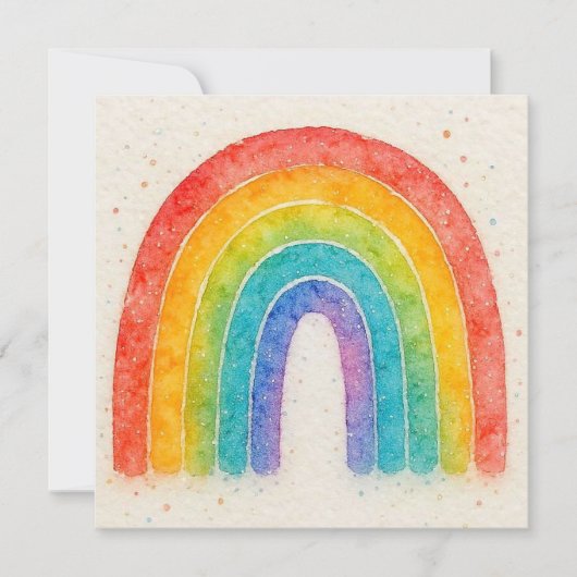 Carte d'invitation arc-en-ciel. (Devant)