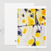 Carte d'invitation artistique jaune et noir (Devant / Derrière)