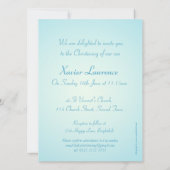 Carte d'invitation au baptême - chèque bleu (Dos)