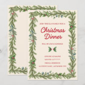 Carte d'invitation au dîner de Noël (Devant / Derrière)
