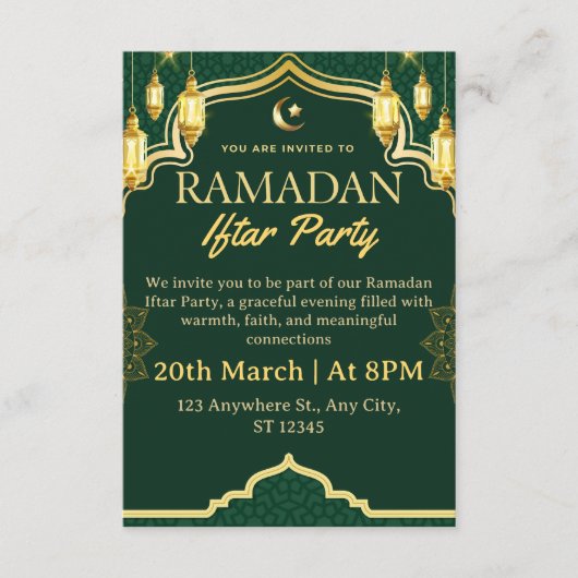 Carte d'invitation au Ramadan Iftar (Devant)