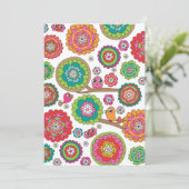 Carte d'invitation aux oiseaux et aux fleurs (Debout devant)