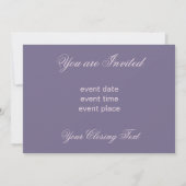 Carte d'invitation aux papillons d'argent (Dos)