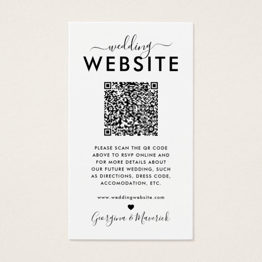 Carte d'invitation avec code QR pour site web de m (Devant)